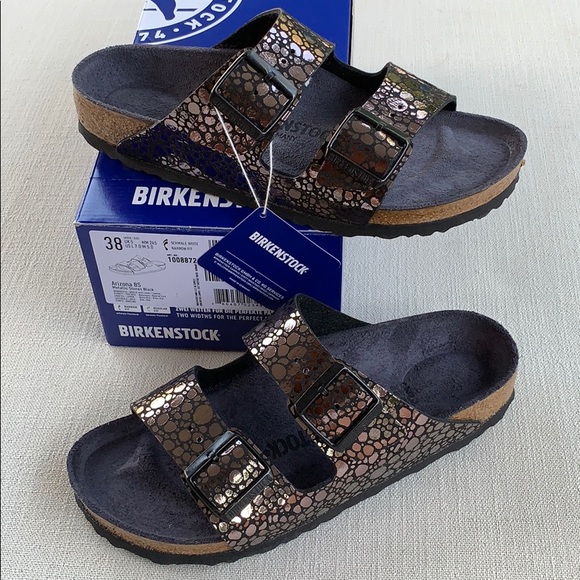 Birkenstock Shoes | Left Birk Limited Ed Arizona Metallic Black | Poshmark